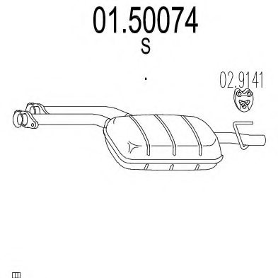 MTS 01.50074 Middle Silencer